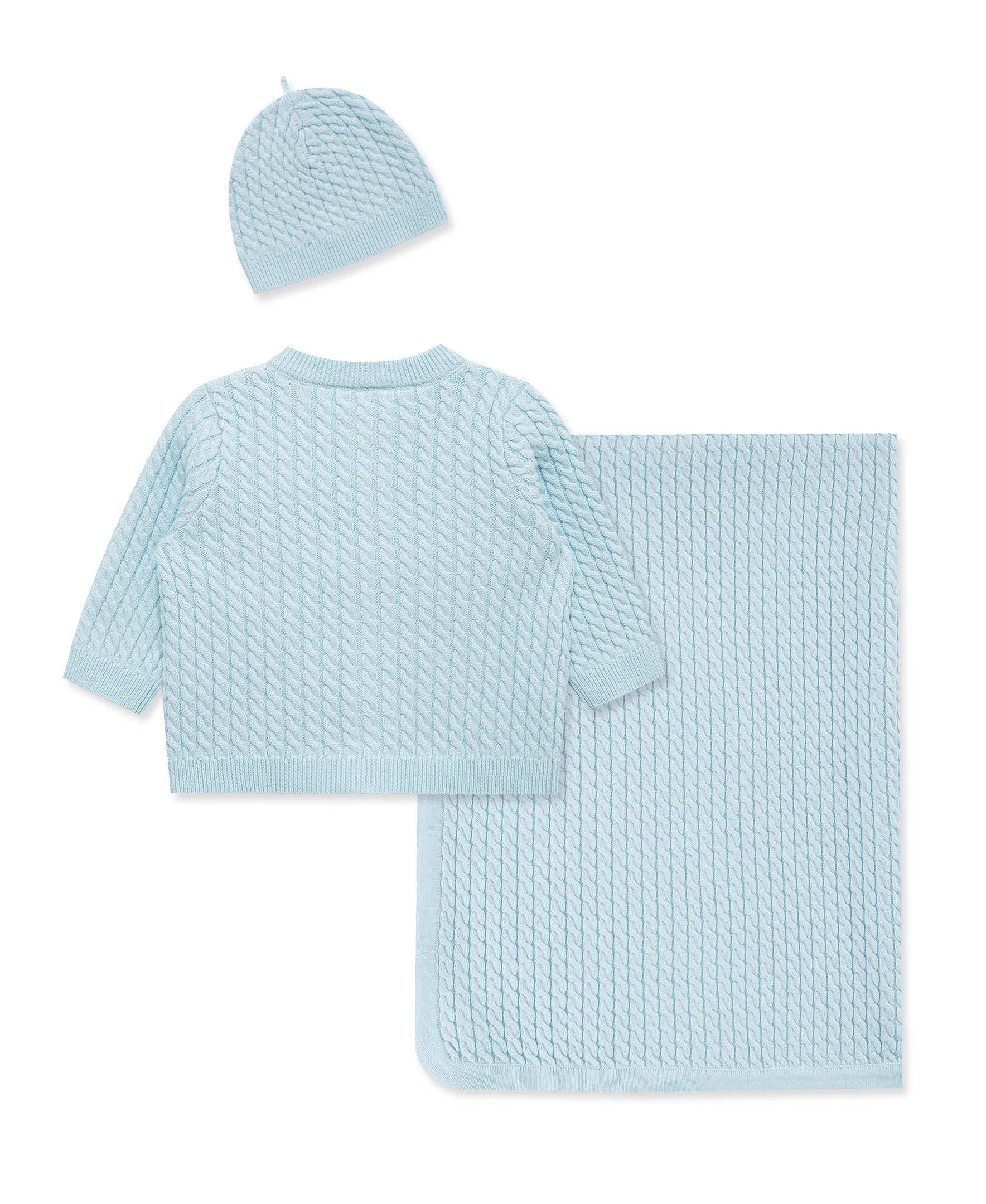 Blue Cable Sweater & Blanket Gift Box - Image 12