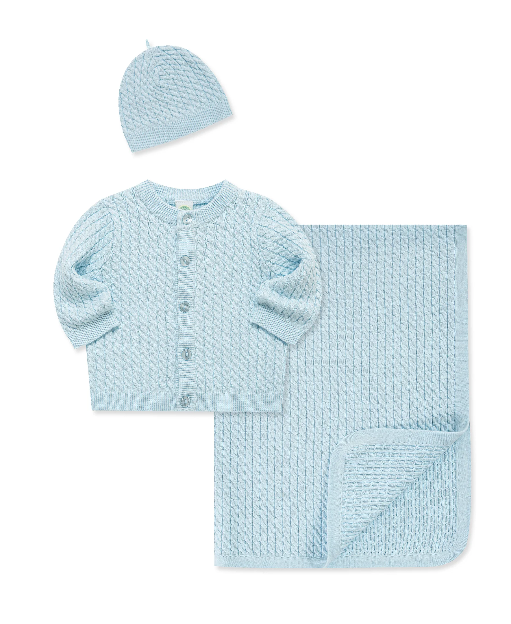 Blue Cable Sweater & Blanket Gift Box - Image 13