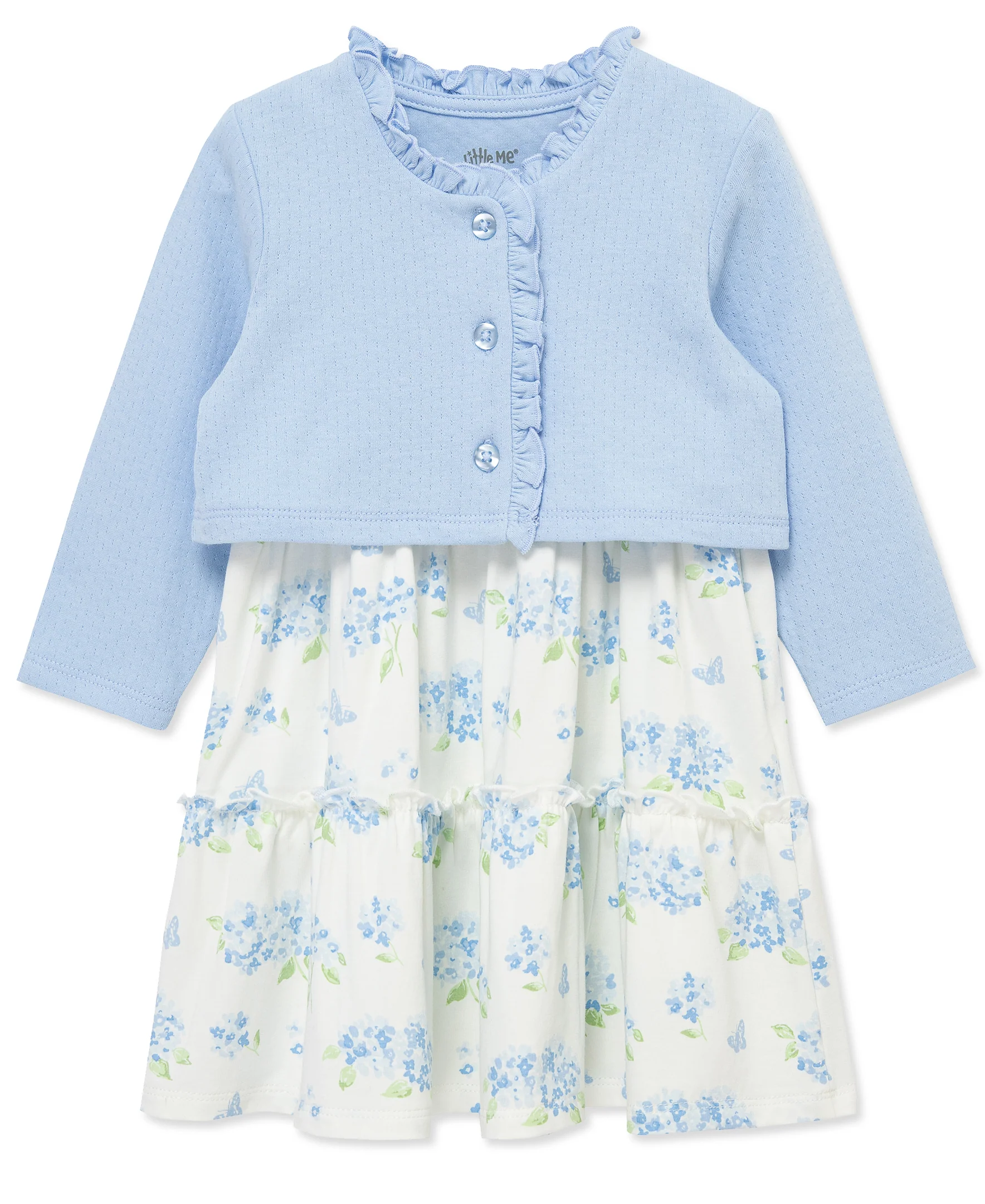 Hydrangea Knit Dress & Cardigan Set (2T-4T) - Image 4